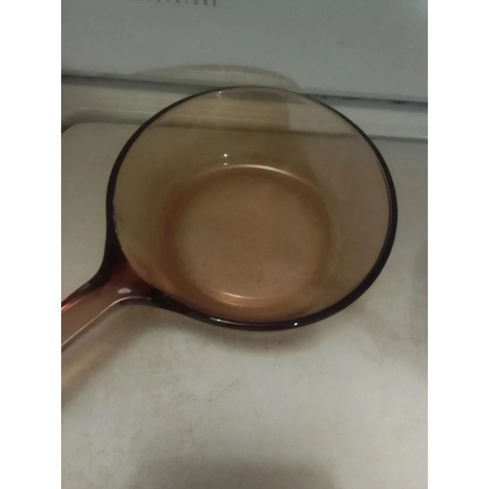 VTG Visions Corning Pyrex Amber 0.5 Liter Saucepan And Lid